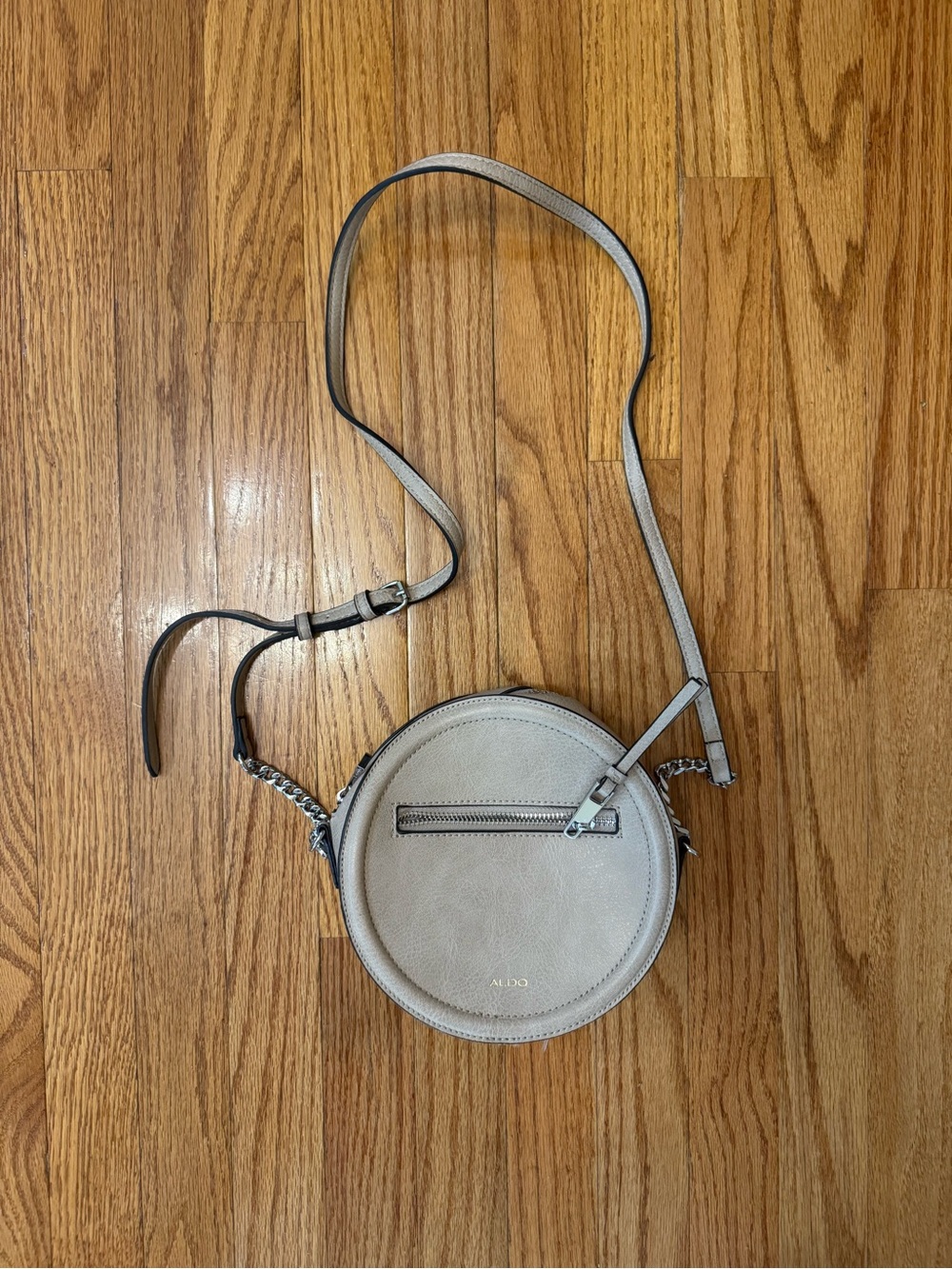 vintage aldo gray/tan round crossbody bag